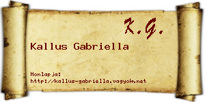 Kallus Gabriella névjegykártya
